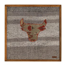 Cream & Coral Kilim Bull woven wall art 20" x 20" - WA-BUL-CRE-5050-041 - Arconiz