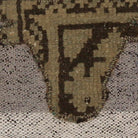 Close-up of the handwoven kilim weave - Olive & Charcoal Kilim Bull on Grey Stripe - WA-BUL-OLI-5050-042 - Arconiz