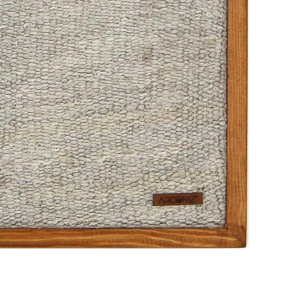 Solid wood frame corner and Arconiz maker's label - WA-BUL-TAN-5050-043