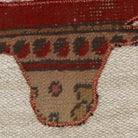 Close-up of the handwoven kilim weave - Red & Tan Kilim Bull on Cream - WA-BUL-RED-5050-044 - Arconiz