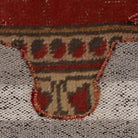Close-up of the handwoven kilim weave - Red & Tan Kilim Bull on Grey Band - WA-BUL-RED-5050-045 - Arconiz