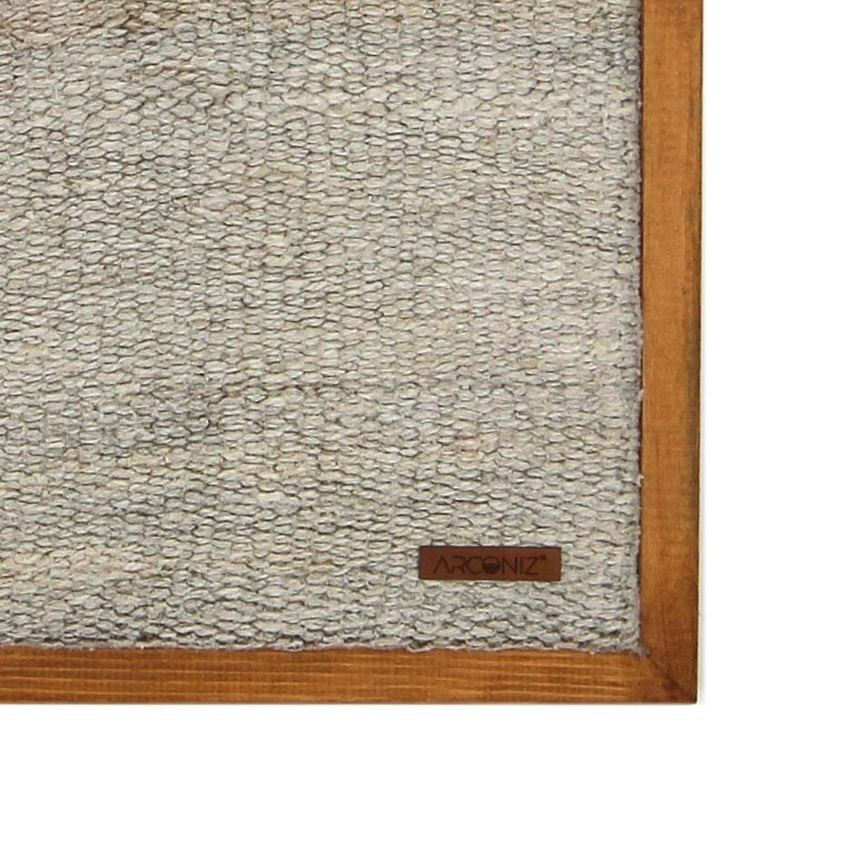 Solid wood frame corner and Arconiz maker's label - WA-BUL-TAN-5050-048