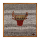 Tan & Red Kilim Bull woven wall art 20" x 20" - WA-BUL-TAN-5050-049 - Arconiz