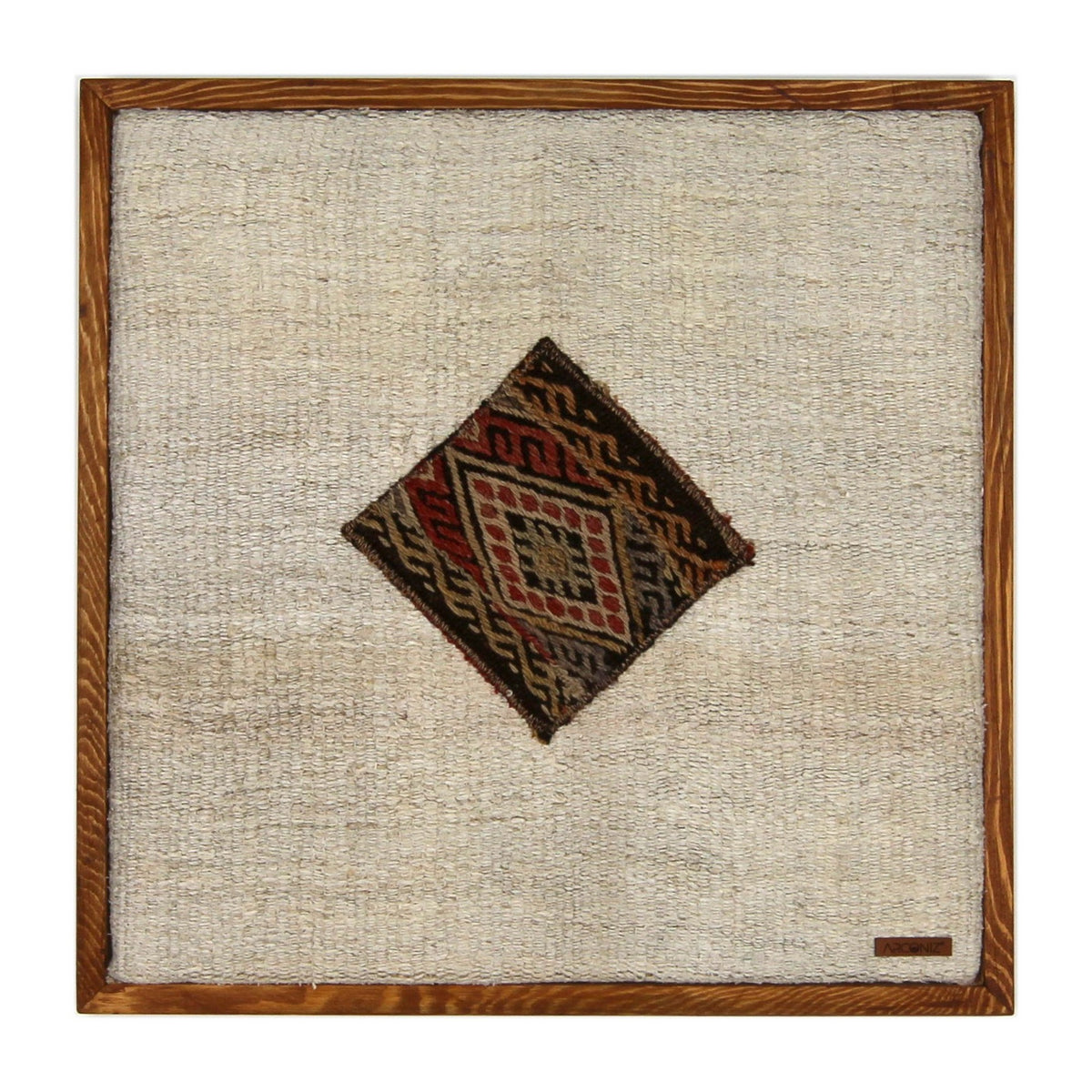 Red, Gold & Black Kilim Medallion woven wall art 20" x 20" - WA-MED-RED-5050-051 - Arconiz