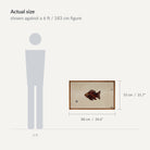 Size guide: 35" x 22" shown against a 6 ft / 183 cm figure - WA-FSH-RED-8855-053