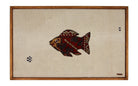 Red & Ochre Kilim Fish woven wall art 35" x 22" - WA-FSH-RED-8855-053 - Arconiz