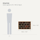Size guide: 35" x 22" shown against a 6 ft / 183 cm figure - WA-PCH-RED-8855-054