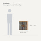Size guide: 24" x 24" shown against a 6 ft / 183 cm figure - WA-FSH-OLI-6060-056