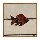 Deep Red Kilim Fish woven wall art 24" x 24" - WA-FSH-DEE-6060-057 - Arconiz