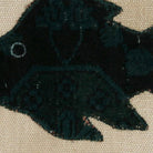 Close-up of the handwoven kilim weave - Near Black Kilim Fish on Cream - WA-FSH-NEA-6060-058 - Arconiz