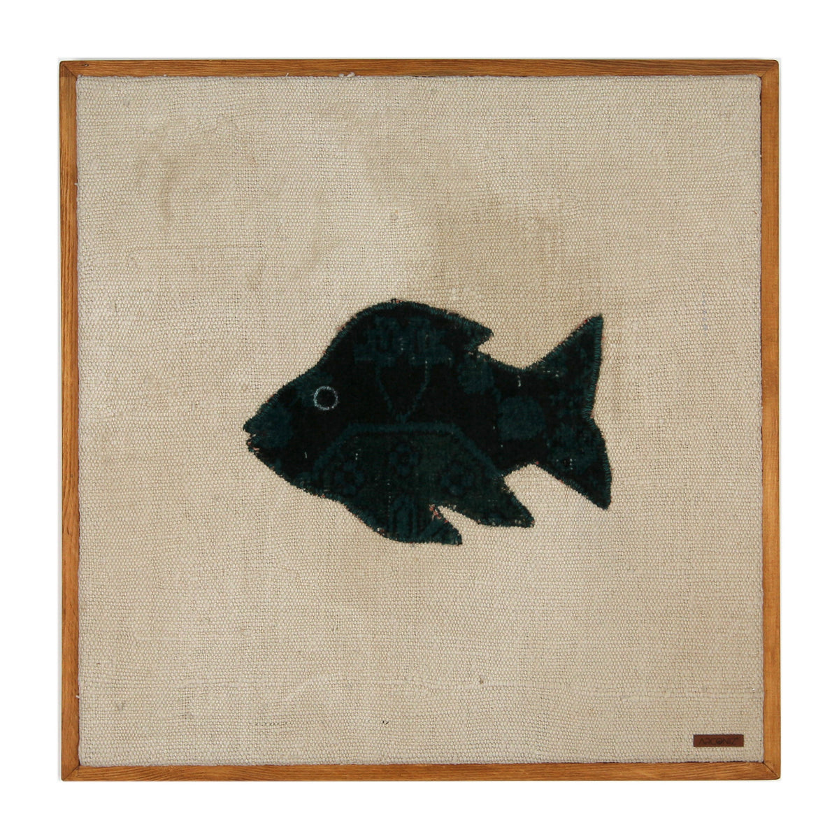 Near Black Kilim Fish woven wall art 24" x 24" - WA-FSH-NEA-6060-058 - Arconiz