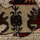 Close-up of the handwoven kilim weave - Cream & Red Kilim Fish on Charcoal Fleck - WA-FSH-CRE-6060-059 - Arconiz