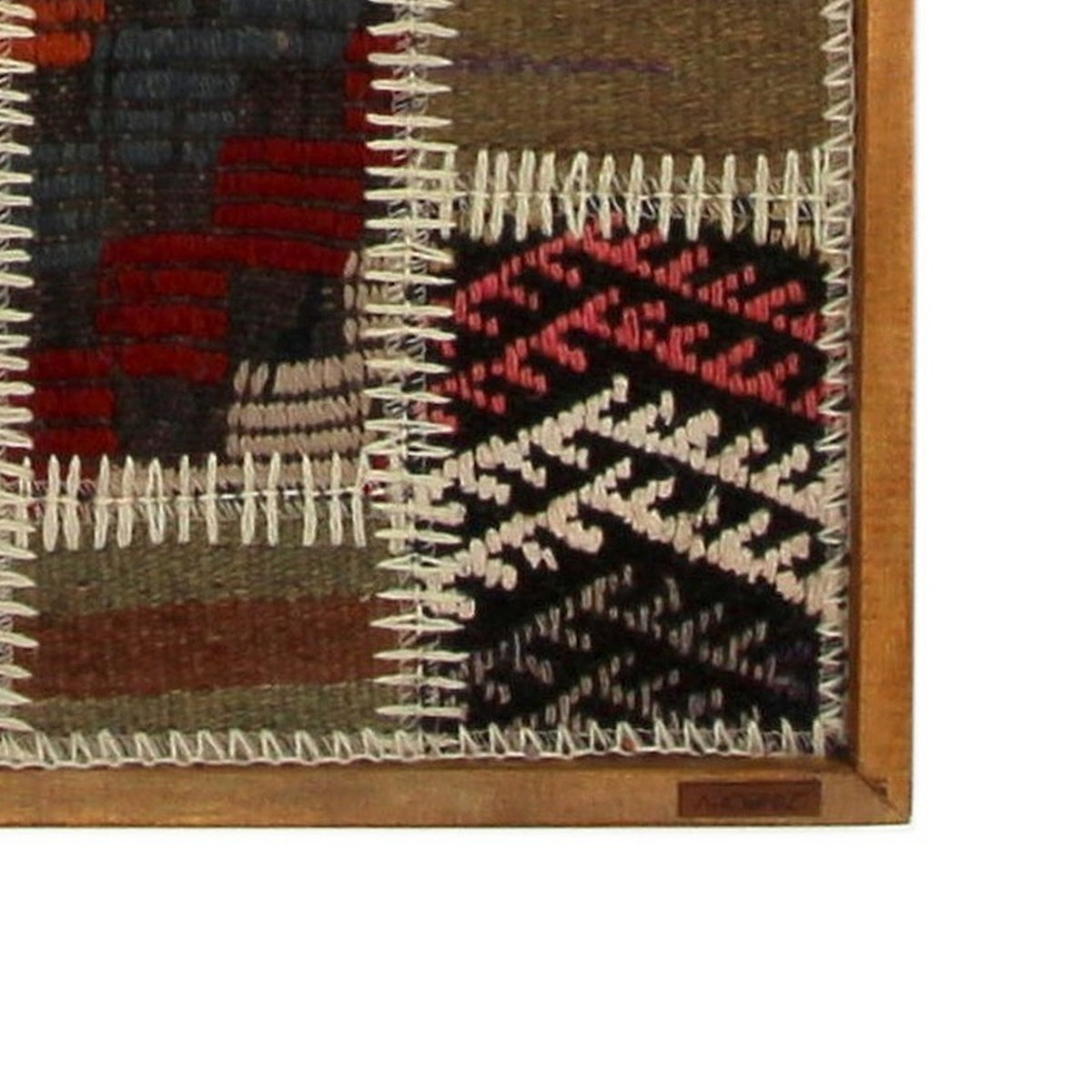 Solid wood frame corner and Arconiz maker's label - WA-PCH-BLA-6595-063