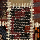 Close-up of the handwoven kilim weave - Magenta & Ivory Kilim Patchwork on Multicolor - WA-PCH-MAG-6595-071 - Arconiz