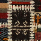 Close-up of the handwoven kilim weave - Rust, Teal & Cream Kilim Patchwork on Multicolor - WA-PCH-RUS-6696-074 - Arconiz