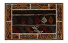 Rust & Ivory Bordered Kilim woven wall art 43" x 27" - WA-BRD-RUS-11069-077 - Arconiz