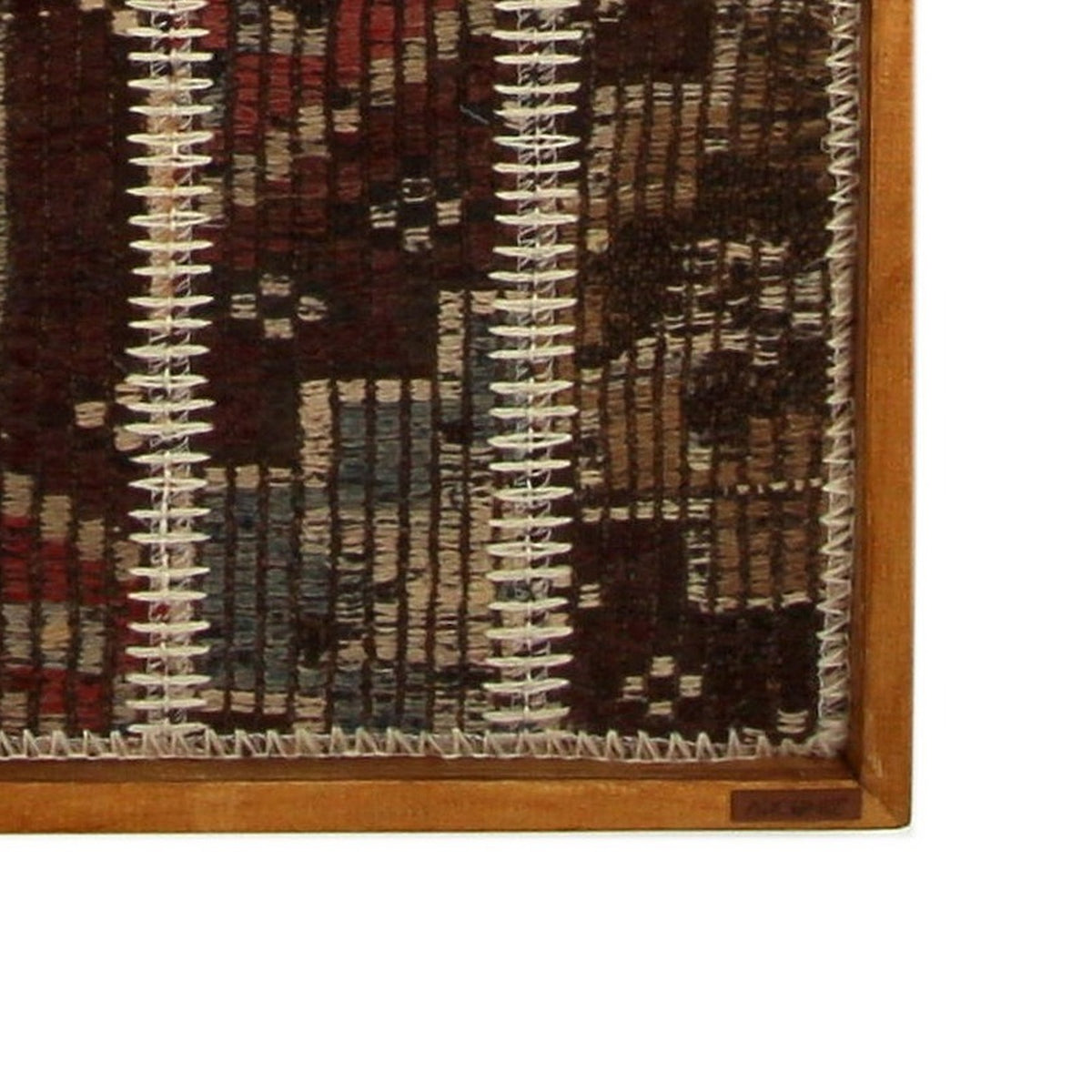 Solid wood frame corner and Arconiz maker's label - WA-PCH-BUR-70100-078
