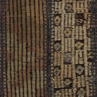 Close-up of the handwoven kilim weave - Muted Grey Kilim Patchwork on Indigo & Taupe - WA-PCH-MUT-70105-081 - Arconiz
