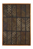 Muted Grey Kilim Patchwork woven wall art 28" x 41" - WA-PCH-MUT-70105-081 - Arconiz