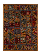 Navy & Red Tribal Kilim woven wall art 28" x 37" - WA-TRB-NAV-7094-083 - Arconiz