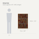 Size guide: 29" x 43" shown against a 6 ft / 183 cm figure - WA-TRB-RED-73108-084