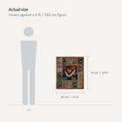 Size guide: 26" x 30" shown against a 6 ft / 183 cm figure - WA-PFH-RED-6576-086
