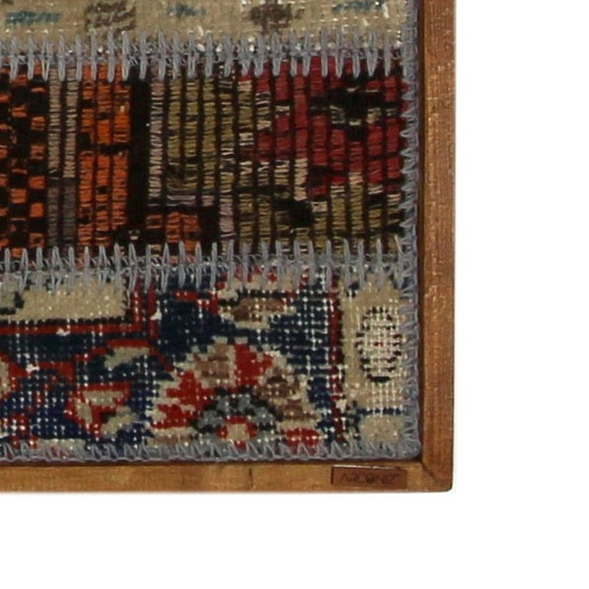 Solid wood frame corner and Arconiz maker's label - WA-PCH-DUC-9065-088