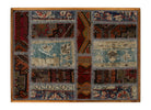 Duck Egg & Red Kilim Patchwork woven wall art 35" x 26" - WA-PCH-DUC-9065-088 - Arconiz