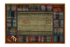 Multicolor Bordered Kilim woven wall art 37" x 26" - WA-BRD-MUL-9565-090 - Arconiz
