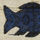 Close-up of the handwoven kilim weave - Kilim Fish Patchwork on Ivory & Black - WA-PFH-ORA-9565-091 - Arconiz